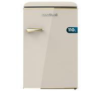Cecotec Mini Frigo Réfrigérateur Rétro Bolero CoolMarket TT Origin 110 Beige E. Mini Frigo Rétro avec une capacité de 110L, Classe E, Icebox, LED intérieur, Poignée Chromée, Plateaux en Verre