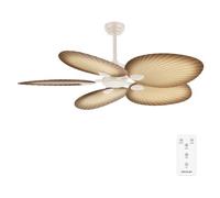 Cecotec Ventilateur de Plafond EnergySilence Aero 5200 Palm, Moteur DC 36W, Diamètre 132 cm, Télécommande, Minuteur, 6 Vitesses, Été/Hiver, Rotation des Pales, Hauteur Ajustable 15-25 cm, Silencieux