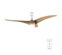 Cecotec - Ventilateur de Plafond avec Lumière EnergySilence Aero 5295 WhiteWood - 40 W, Diamètre 137 cm, 3 Pales, LED 15 W et Télécommande, Minuterie, Mode Été/Hiver