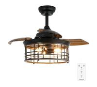 Cecotec - Ventilateur de Plafond avec Lumière EnergySilence Aero 3600 Invisible Natural Style - 25 W, Diamètre 91 cm, Télécommande, Minuterie 8 Heures, 6 Vitesses et 3 Pales, Été/Hiver