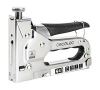 Cecotec Agrafeuse Manuelle pour Agrafes, en U, Clous avec et sans Tête FastTacker 4in1 Full Equip, Extraction Facile des Agrafes, Régulateur de Puissance, Inclut 8000 Agrafes, Dégrafeuse et Mallette