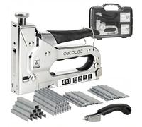 Cecotec Agrafeuse Manuelle pour Agrafes, en U, Clous avec et sans Tête FastTacker 4in1 Full Equip, Extraction Facile des Agrafes, Régulateur de Puissance, Inclut 8000 Agrafes, Dégrafeuse et Mallette