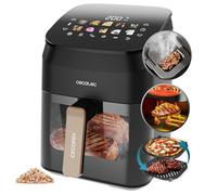 Cecotec Air Fryer Cecofry&Grill Smokin' 4500. Friteuse à Air sans Huile, Grill, Plancha, Fonction Fumoir, Résistance Double, Cuisson Uniforme, Idéale pour Viandes et Pizzas