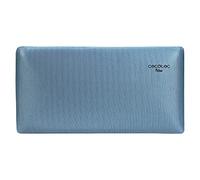 Cecotec Almohada Flow Luxury 150 cm. 100% Viscoelástica, Firmeza Medio-Alta, Núcleo con Carbono Activo, Tacto Extra Suave, Funda Transpirable Azul Metalizada, Antiácaros y Antibacterias