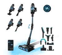 Cecotec Aspirateur Balai Conga Rockstar 9500 Connected Ergowet 3000 IA. 230 W, Intelligence Artificielle, App Mobile, Autonomie 90', Écran numérique, sans Fil, Double Filtre, Accessoires