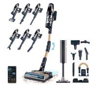 Cecotec Aspirateur Balai sans Fil avec Base d'Auto-vidage Conga Rockstar RZ90 AI AquaPet Flex Connected. 310AW, 850W, IA et App, Tube Flexible, Autonomie de 110 Min, Brosse Animaux, Accessoire Lavage