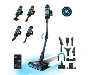 Cecotec Aspirateur Balai sans Fil Conga Rockstar 9500 Connected Ergowet 3000 IA. 230 W, Intelligence Artificielle, App Mobile, Autonomie 90', Écran Numérique, Double Filtre, Accessoires