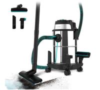 Cecotec Aspirateur pour liquides et Solides Conga Rockstar Wet & Dry Steel 16 L. 1200 W, 20 kPa, Double Fonction : Aspiration et Soufflage, Châssis Métallique, Roues, Rayon d'action de 5m