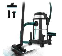 Cecotec Aspirateur pour liquides et Solides Conga Rockstar Wet & Dry Steel 16 L. 1200 W, 20 kPa, Double Fonction : Aspiration et Soufflage, Châssis Métallique, Roues, Rayon d'action de 5m