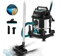Cecotec Aspirateur pour Solides et Liquides de 20 L Conga Rockstar Wet & Dry Steel MAX. 1400 W, 22 kPa, Système de Drainage, Aspirateur et Souffleur, Structure Métallique, Roues, Rayon d'Action de 5m.