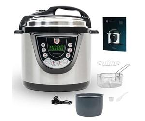 Cecotec Autocuiseur Électrique Programmable 6L GM Olla GM D+. 1000W, 12 Personnes, Programmable 24h, 9 Menus, 2 Pressions 60KPa, Mémoire, GM Core, Fonction Frire, Guidage Vocal, Sécurité, Cuve Daikin