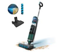 Cecotec Balai Électrique FreeGo Wash&Vacuum. 200W, Lave, Aspire en même temps, Autonomie 35min, Rouleau Absorbant Wet Jalisco, Réservoir d'Eau Propre 700ml et d'Eau Sale 700ml, Pulvérisateur et Base