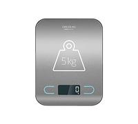 Cecotec Balance de Cuisine Numérique de Haute Précision CookControl, Plate-Forme en Acier Inoxydable, Anti-Empreinte, Design Extra-Plat, Affichage LCD, Capacité Maximale 5 kg, Précision 1g