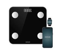 Cecotec Balance de Salle de Bain Intelligent avec App Surface Precision Smart. Bluetooth et 24 Paramètres, Taille 30x30cm, 4 Capteurs, Capacité Maximale 180kg, Fonctionne avec Piles