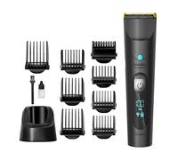 Cecotec Bamba PrecisionCare Wet &Dry Tondeuse à cheveux au lithium, autonomie 120 min, lames en acier inoxydable avec revêtement en titane, IPX6, mode câble, comprend 8 peignes