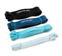 Cecotec Bandes élastiques DrumFit Power - Ensemble 4 (15–60 kg) en latex, sac inclus - Bleu