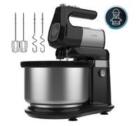 Cecotec Batteur électrique PowerTwist 500 Steel Double Spin. 500 W bol rotatif en acier inoxydable de 4 L 5 vitesses et Turbo