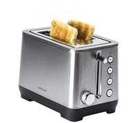 Cecotec BigToast Double Grille-pain en acier inoxydable, 2 fentes courtes extra larges, puissance max. 1000 W, 4 fonctions préconfigurées (Réchauffage, Décongélation, Bagel, Cancel)