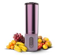 Cecotec Blender Individual Power Titanium Shake2Go Candy Steel. 180W, Verre Métal 600ml Sans BPA, 3 Programmes Automatiques, Charge USB-C, Boissons Froides Plus Longtemps