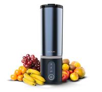 Cecotec Blender Individual Power Titanium Shake2Go Dark Steel. 180W, Verre Métal 600ml Sans BPA, 3 Programmes Automatiques, Charge USB-C, Boissons Froides Plus Longtemps