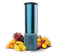Cecotec Blender Individual Power Titanium Shake2Go Lagoon Steel. 180W, Verre Métal 600ml Sans BPA, 3 Programmes Automatiques, Charge USB-C, Boissons Froides Plus Longtemps