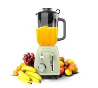 Cecotec Blender Mixeur Retro Power Black Titanium RetroGreen. Puissance Maximale de 1200 W, 2 Vitesses, 4 Lames avec Revêtement