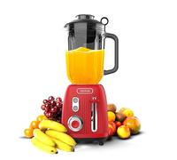 Cecotec Mixeur Retro Power Black Titanium RetroRed – 1200 W 2 vit. 4 lames titane 1,5 L verni rouge