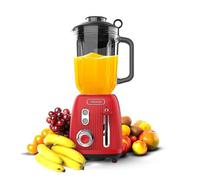 Cecotec Blender Mixeur Retro Power Black Titanium RetroRed. Puissance Maximale de 1200 W, 2 Vitesses, 4 Lames Revêtues de