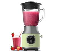Cecotec Blender Mixeur RetroTwist Green. Puissance Maximale 800 W, Bol en Verre d’une Capacité de 1 L, 4 Lames avec Revêtement en Titane Noir, Moteur 100% en Cuivre