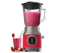 Cecotec Blender Mixeur RetroTwist Red. Puissance Maximale 800 W, Bol en Verre d’une Capacité de 1 L, 4 Lames avec Revêtement en Titane Noir, Moteur 100% en Cuivre