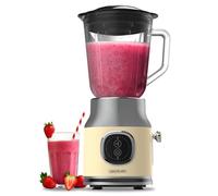 Cecotec Blender Mixeur RetroTwist Yellow. Puissance Maximale 800 W Bol en Verre d’une Capacité de 1 L 4 Lames avec Revêtement