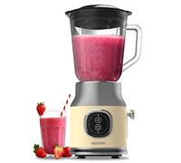 Cecotec Blender Mixeur RetroTwist Yellow. Puissance Maximale 800 W, Bol en Verre d’une Capacité de 1 L, 4 Lames avec Revêtement en Titane Noir, Moteur 100% en Cuivre