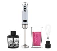 Cecotec Blender Power RetroBlue 1200MAX Cream&Crush. Mixeur plongeant rétro d'une puissance maximale de 1200 W, lame à 4 lames avec revêtement en titane noir et vitesse réglable