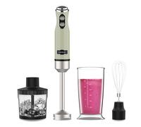 Cecotec Blender Power RetroGreen 1200MAX Cream&Crush. Mixeur plongeant rétro d'une puissance maximale de 1200 W, lame à 4 lames avec revêtement en titane noir et vitesse réglable