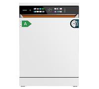 Cecotec Bolero 6900 Lave-vaisselle autonome 60 cm, 15 couverts, 8 programmes, classe A, moteur Inverter Plus, écran FullColor XXL, Auto Open et Turbo Dry+, Dual Zone Wash, Blanc
