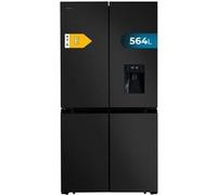 Cecotec Réfrigérateur Américain 4 Portes Dark de 564 L Bolero CoolMarket 4D 564 Dark E. 183 cm de Hauteur, 91 cm de Largeur, Distributeur d'Eau, Moteur Inverter Plus, NoFrost Total