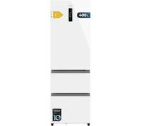 Cecotec Refrigerateur Congelateur à Porte Française 400L Bolero CoolMarket Combi FD 400 White Glass E. Frigo Max Inside,Fresh Zone,Inverter Plus, Multi AirFlow, NoFrost, ECO, LED, écran de contrôle