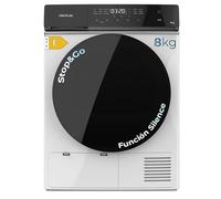 Cecotec Bolero DressCode Dry 8400 Max+ Sèche-linge 8 kg avec pompe à chaleur, classe équivalente A++, contrôle tactile, 15 programmes, séchage automatique, repassage facile, Stop&Go, tambour inox