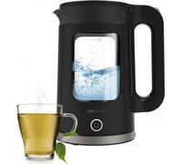 Cecotec Bouilloire électrique 1,7L Thermosense 330 Glassy. 2200W, corps en verre borosilicaté de, filtre anti-calcaire, socle 360°, réservoir sans fil, voyant de contrôle