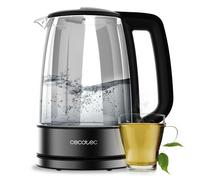 Cecotec Bouilloire Électrique à Eau de 1,7 L ThermoSense 340 Clear. 2200W, Corps en Verre Borosilicate, Indicateur Lumineux, Base Rotative à 360º, Système de Sécurité