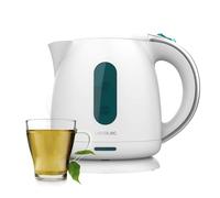 Cecotec Bouilloire électrique Thermosense 140 White. Bouilloire 1 L sans BPA, 2200 W, filtre anti-calcaire, base rotative 360º, sans fil et arrêt automatique pour un usage pratique et sûr.