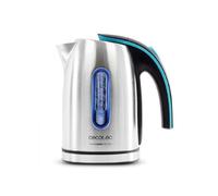 Cecotec Bouilloire Électrique ThermoSense 220 Steel, 1,2 litres, Sans BPA, 1630 W de Puissance, Base 360º, Filtre Anticalcaire Amovible, Double Système de Sécurité, Acier Inoxydable