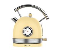 Cecotec Bouilloire électrique ThermoSense 420 Light Yellow. Capacité : 1,8 litres, 2200 W, compteur de température, base 360 °, acier inoxydable, style vintage, jaune, 01484