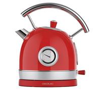 Cecotec bouilloire électrique Thermosense 420 Vintage Light Red de 1,8 litres. 2200 W, 8 tasses de thé, thermomètre intégré, style vintage, 360 degrés, acier inoxydable