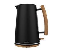 Cecotec Bouilloire ThermoSense 400 Black Woody 1,7 L de capacité et 3000 W, Hautement résistant à la corrosion et entièrement sans BPA, Base rotative à 360, Filtre anti-calcaire amovible