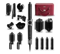 Cecotec Brosse à Air Coiffante Multifonction - 14 Accessoires - AirGlisse 14in1 Platinum. 110000 rpm, 1400W, Fonction Plasma, Plaques Chauffantes, Fonction Rotative, Moteur Brushless, Étui en Cuir
