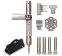 Cecotec Brosse Soufflante Coiffeuse Multifonction - 8 Accessoires et Poignée Flexible AirGlisse 8in1 Flex Champagne. 1400W, 110000rpm, Écran, Revêtement Céramique et Kératine, Technologie Coanda