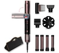 Cecotec Brosse Soufflante Coiffeuse Multifonction - 8 Accessoires et Poignée Flexible AirGlisse 8in1 Flex Black. 1400W, 110000rpm, Écran Numérique, Revêtement Céramique et Kératine, Technologie Coanda