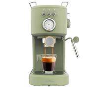 Cecotec Cafetière espresso compacte Power Espresso 20 Retro Green. 1100 W, 20 Bars, Système Thermoblock, Buse orientable, Porte-filtre avec double sortie et 2 filtres, 1,25 litre