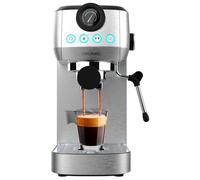Machine à café expresso avec 20 bars, Thermoblock, manomètre et buse vapeur. Machine à café au design élégant et compact.